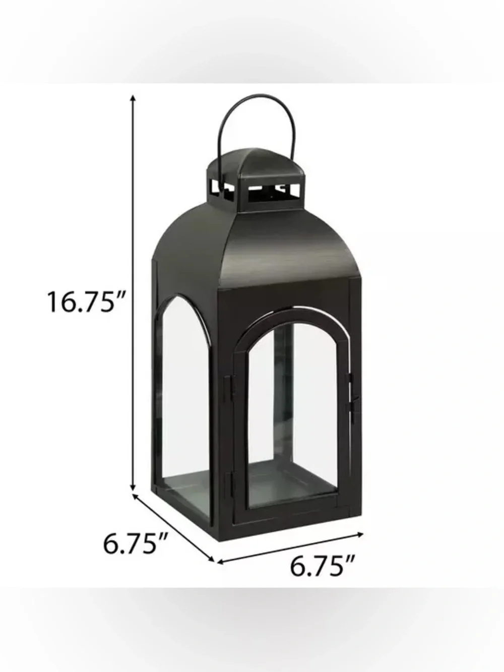 Black Arch Metal Lantern